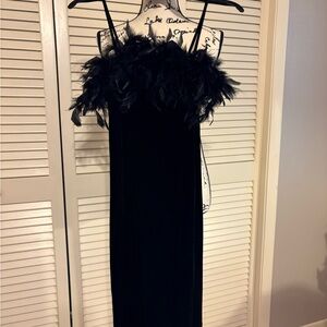 Elegant Black Feathered Dress